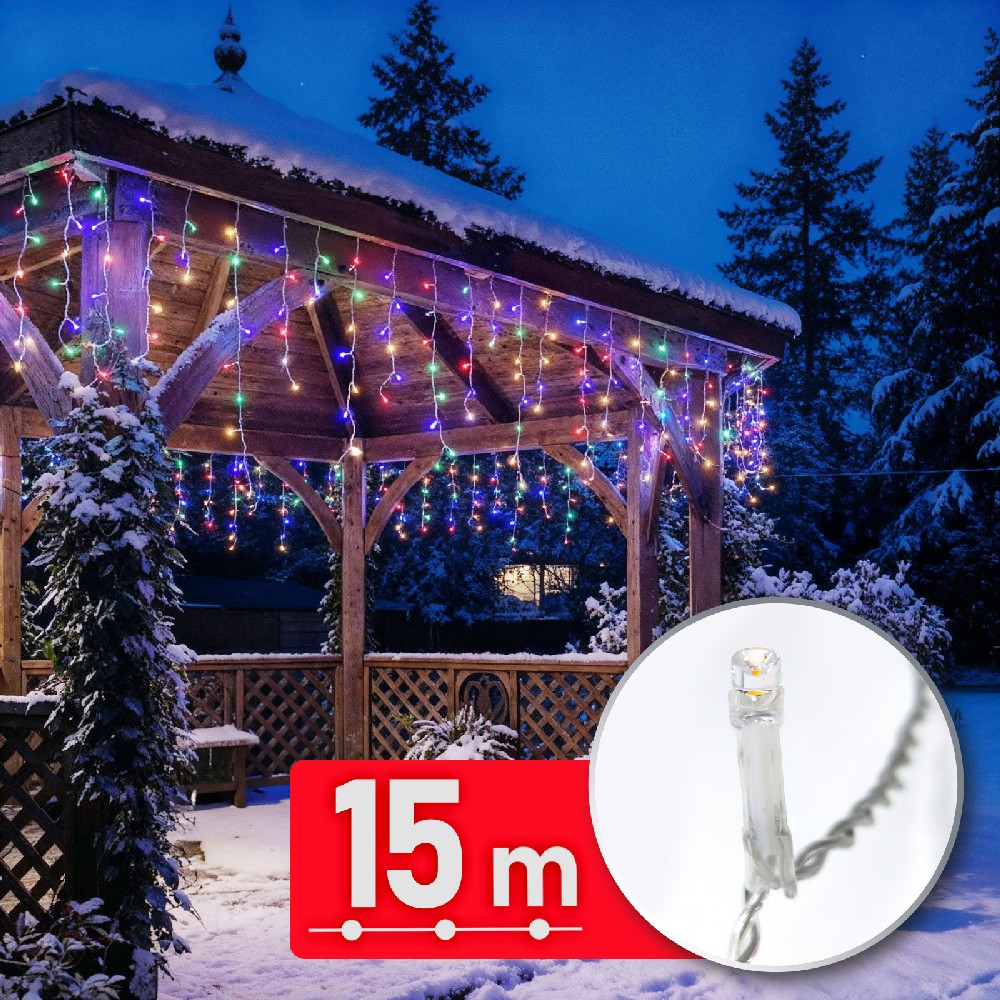 Decor Luminos Craciun - Sir Lumini LED - 15 m - 600 LED - 220-240 V - 6 W - Cablu Transparent