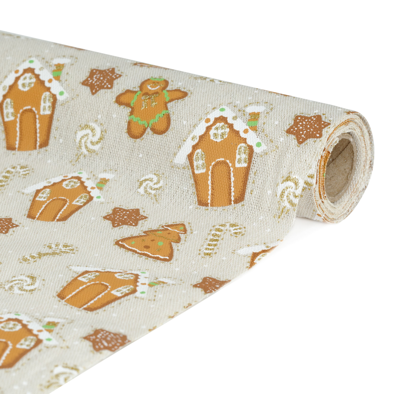 Frunner decorativ de masa – 180 x 28 cm – 70% poliester, 30% bumbac – model turta dulce, crem
