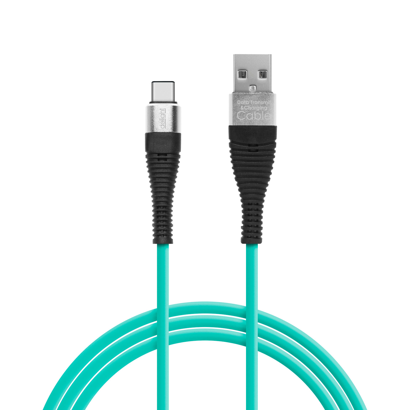 Delight - Cablu de date - USB Type C - înveliş siliconic, 4 culori, 1 m