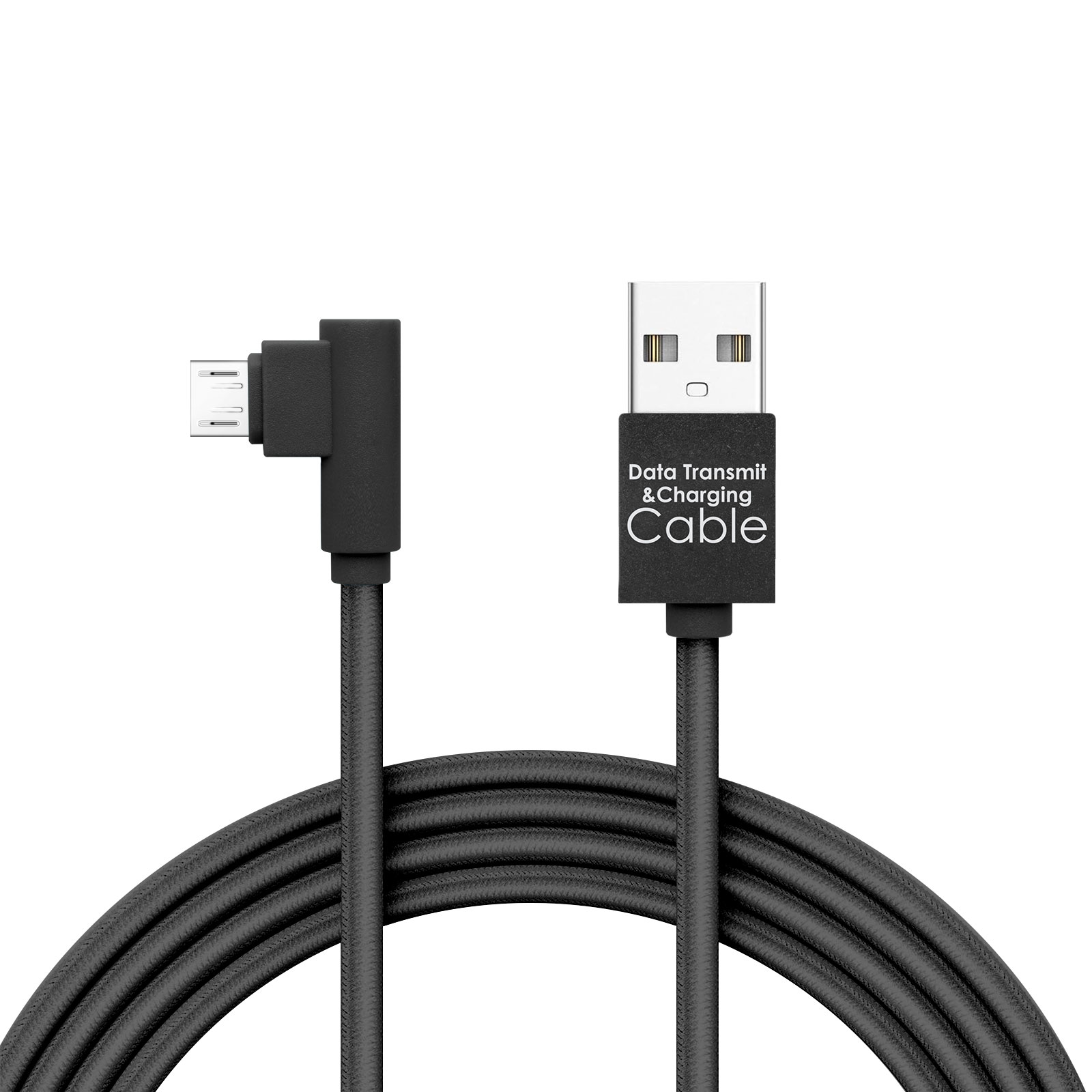 Delight - Cablu de date Micro USB, Gamer, execuţie 90° - negru, 2m -2A