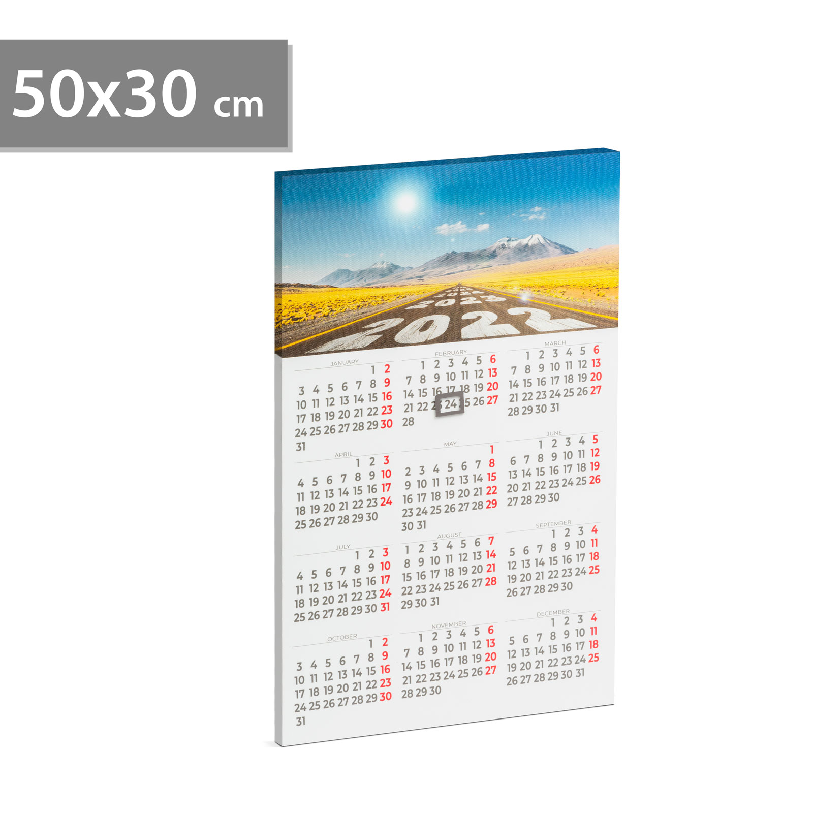 Calendar de perete cu LED - 2 x AA, 50 x 30 cm